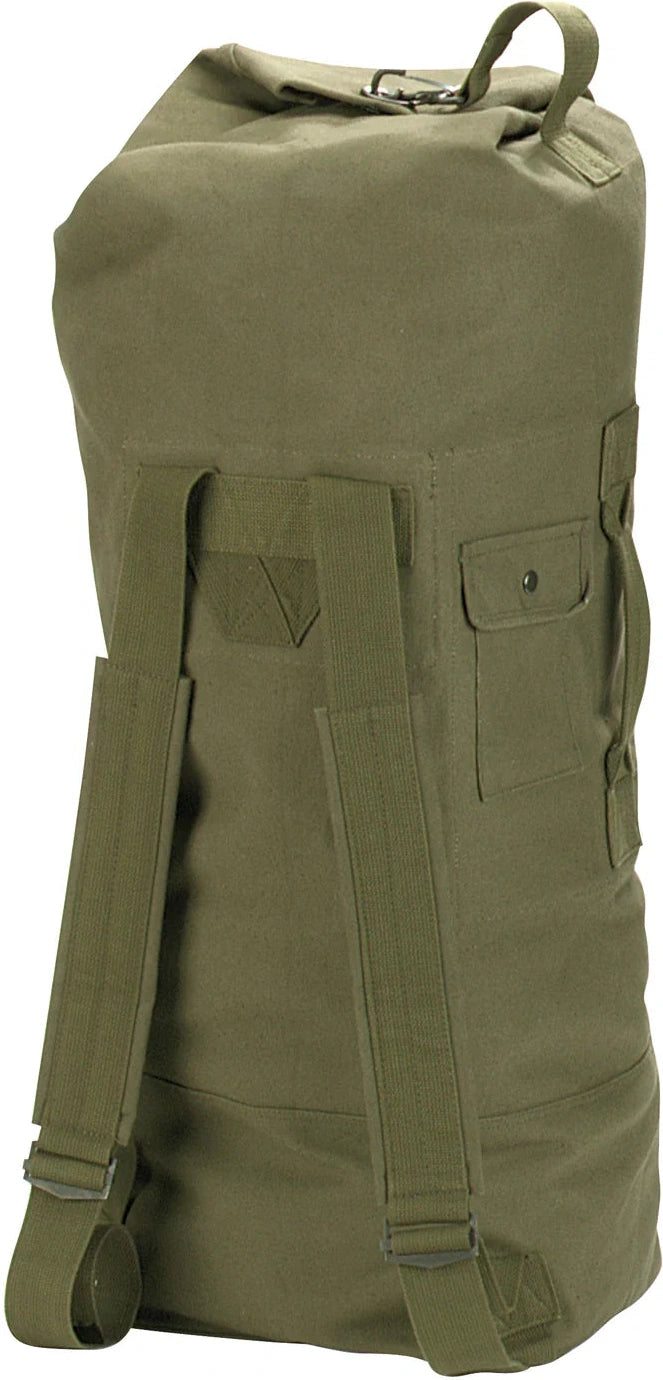G.i. Style Canvas Double Strap Duffle Bag - Olive Drab