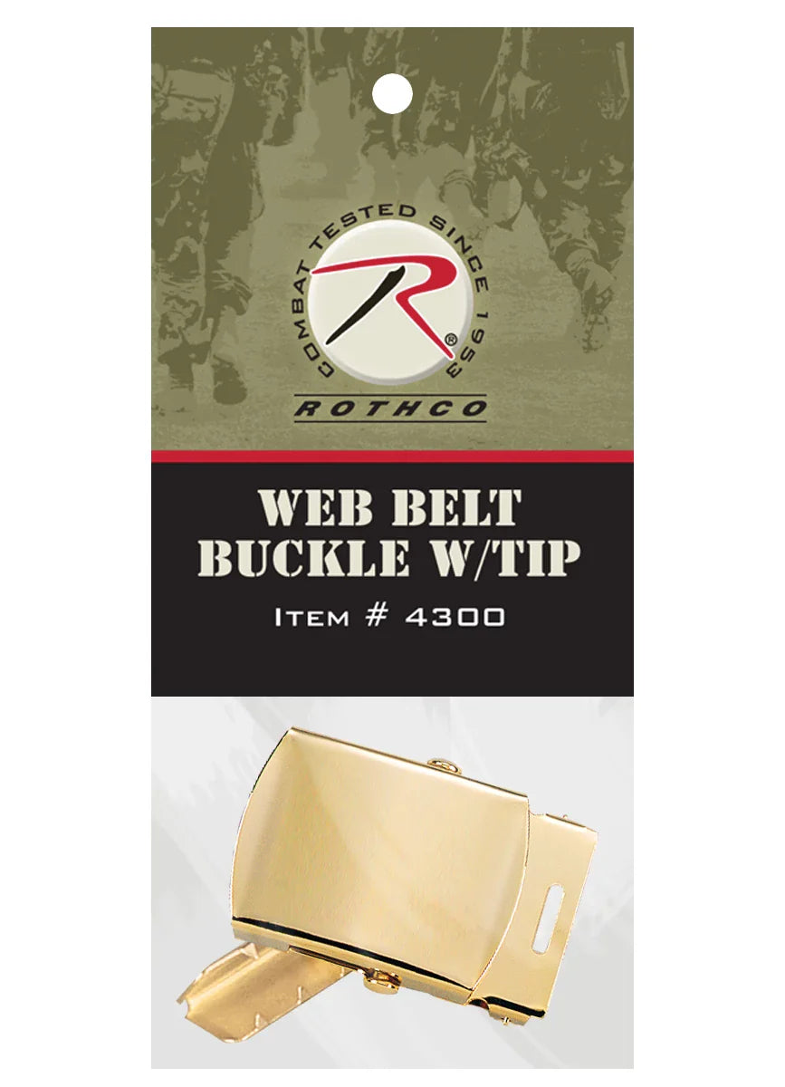 G.i. Type Web Belt Buckle and Tip Pack - Brass