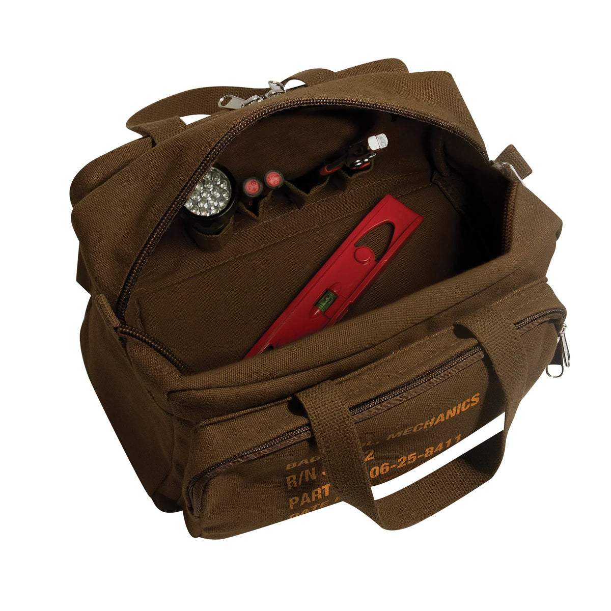 G.i. Type Zipper Pocket Mechanics Tool Bag with Military Stencil