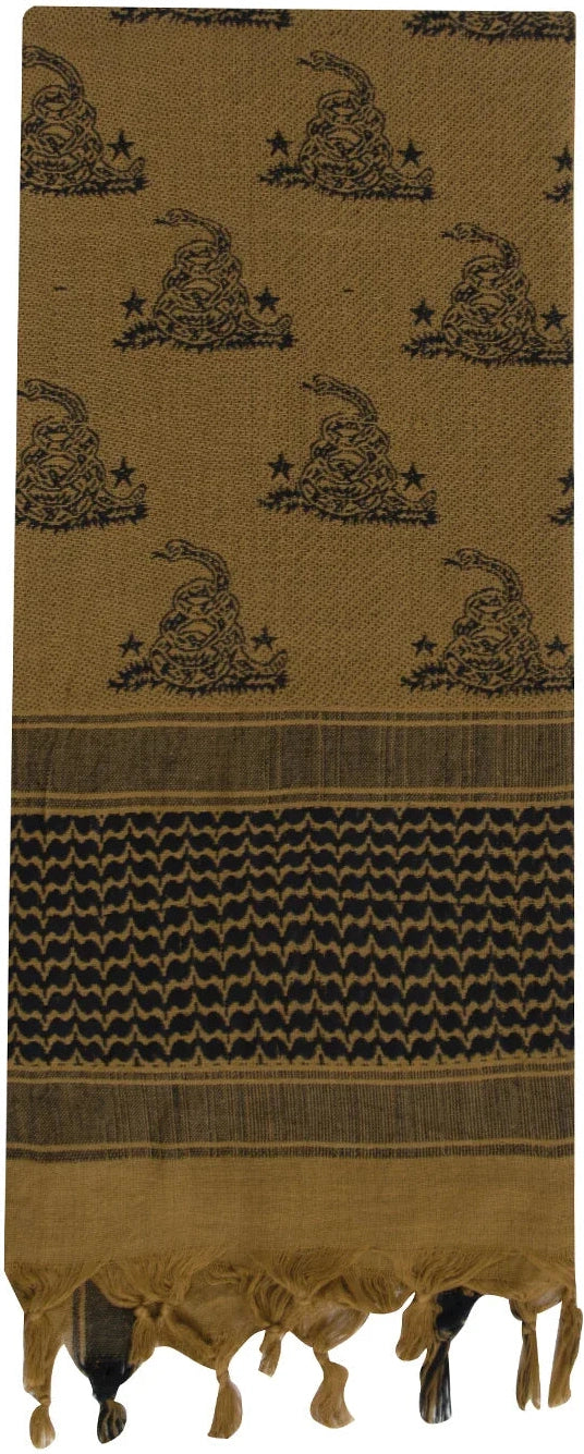 Gadsden Snake Shemagh Tactical Desert Scarf - Coyote Brown