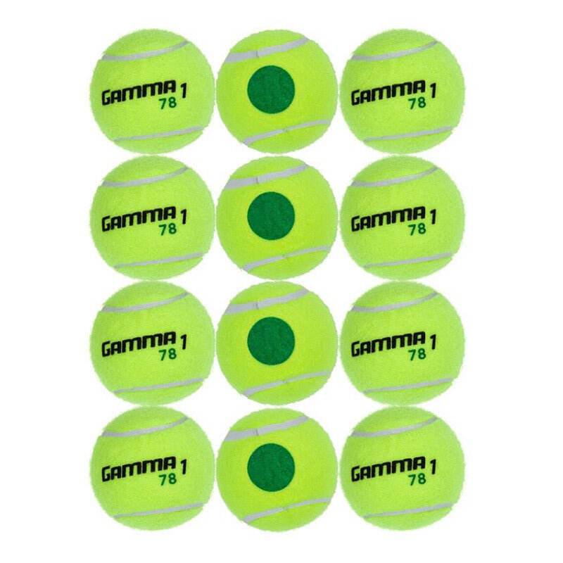 Gamma 78 Green Dot Tennis Balls (bag 12x) - Yel / Os