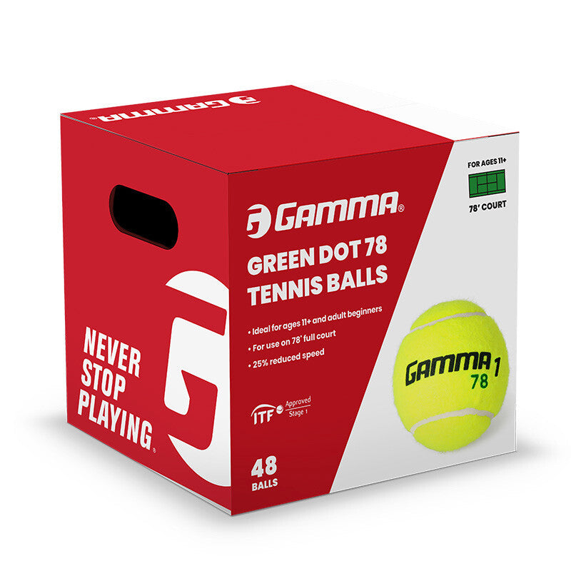 Gamma 78 Green Dot Tennis Balls (box 48x) - Yel / Os