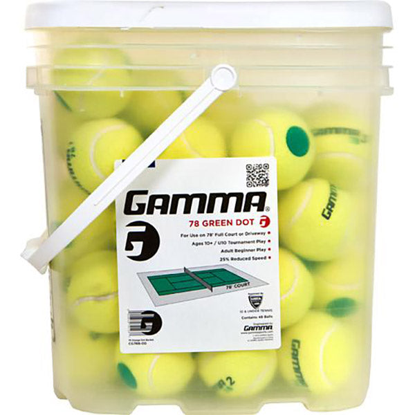 Gamma 78 Green Dot Tennis Balls (bucket 48x) - Os