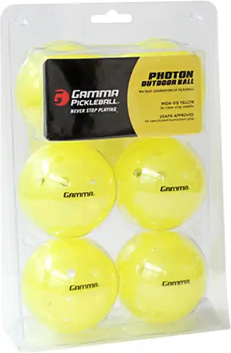 Gamma Photon Outdoor Pickleballs 6x - Yellow
