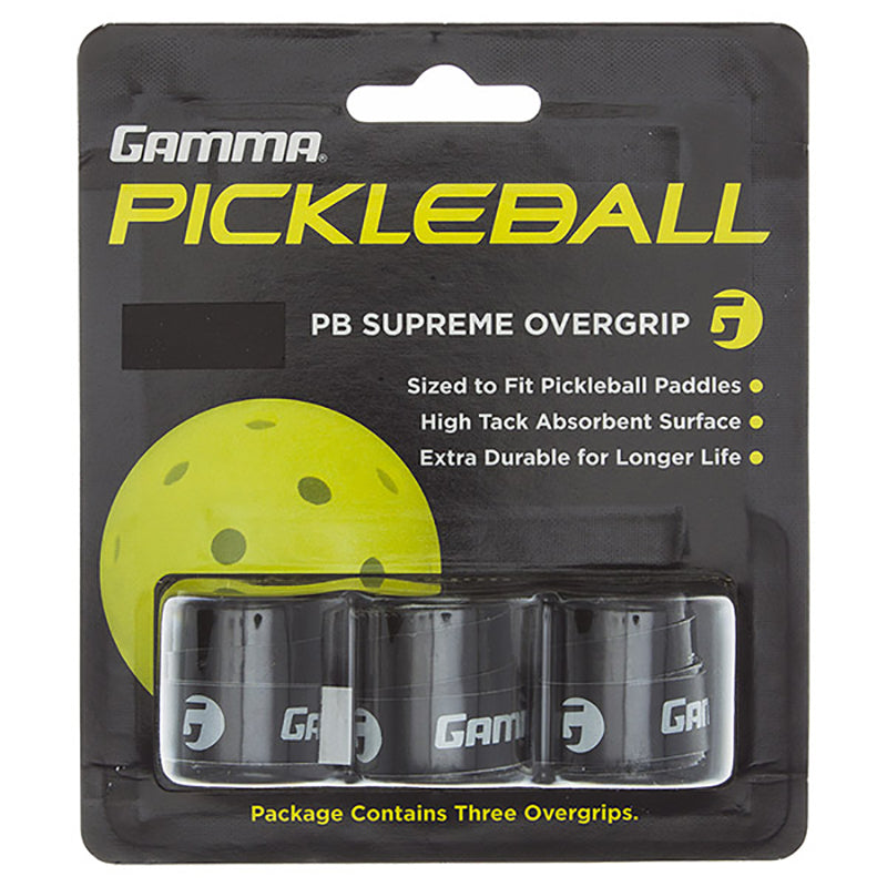 Gamma Pickleball Supreme Overgrip (black) (3x) - Blk / Os