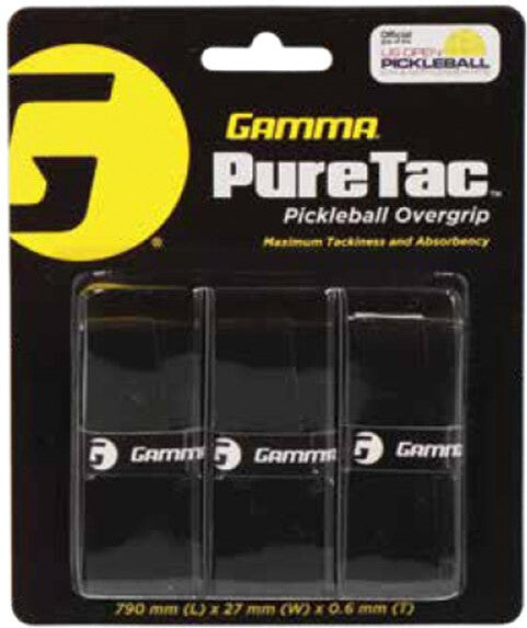 Gamma Puretac Pickleball Overgrip (3x) - Black