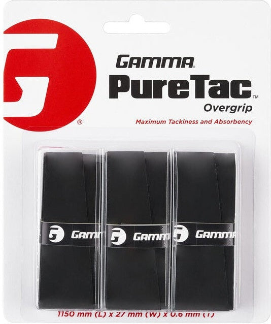 Gamma Puretac Tennis Overgrip (3x) - Black