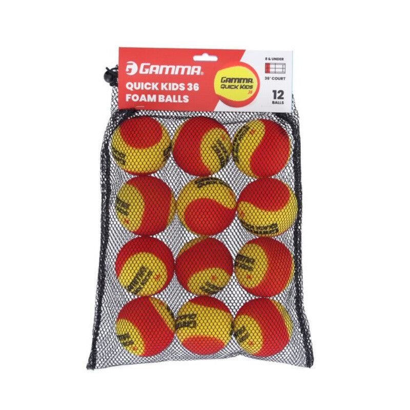 Gamma Quick Kids 36 Foam Tennis Balls (bag 12x) - Yel / Os