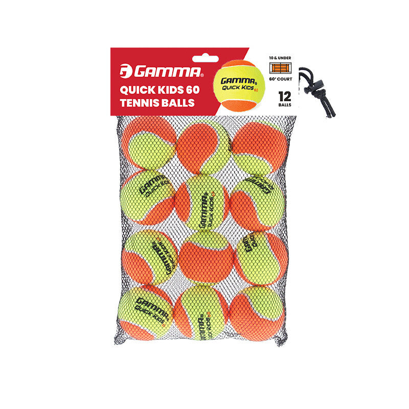 Gamma Quick Kids 60 Tennis Balls (bag 12x) - Org / Os