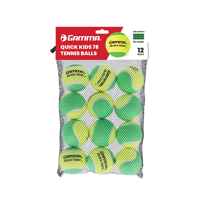 Gamma Quick Kids 78 Tennis Balls (bag 12x) - Yel / Os