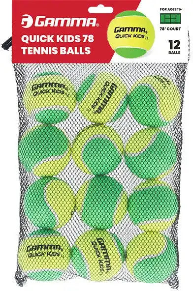 Gamma Quick Kids 78 Tennis Balls Bag 12x - Yellow
