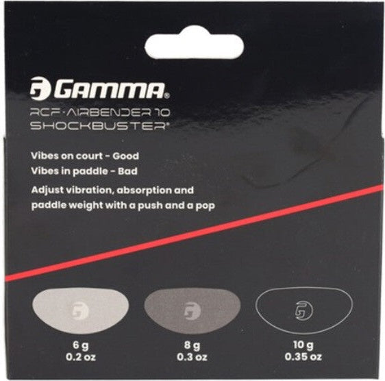 Gamma Rcf Airbender 10mm Weighted Shockbuster - Gy/bk / Os