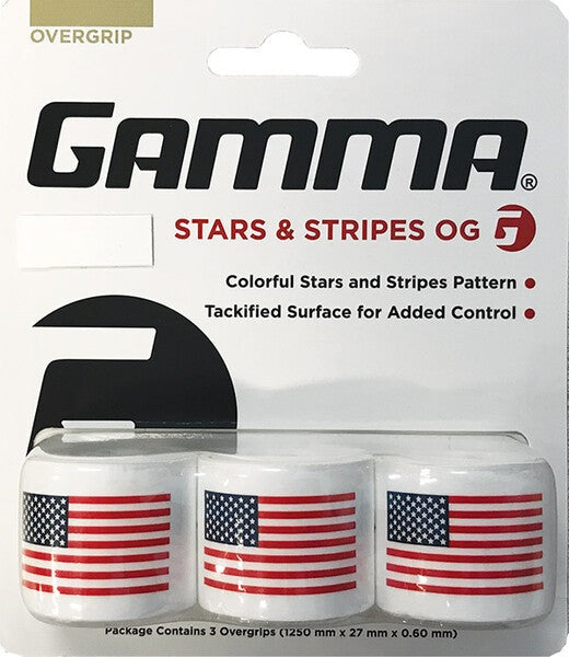 Gamma Stars & Stripes Overgrip (3x) - White Red Blue