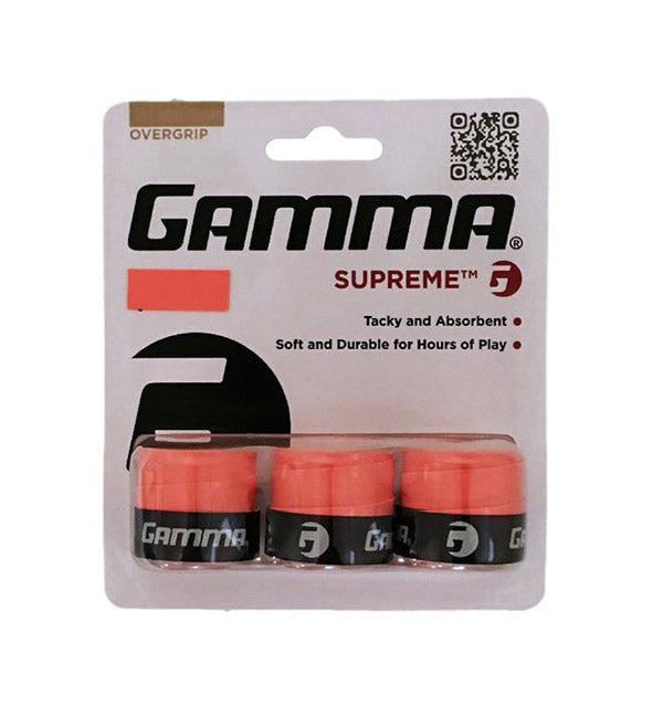 Gamma Supreme Overgrip (3x) (black) - Red / Os