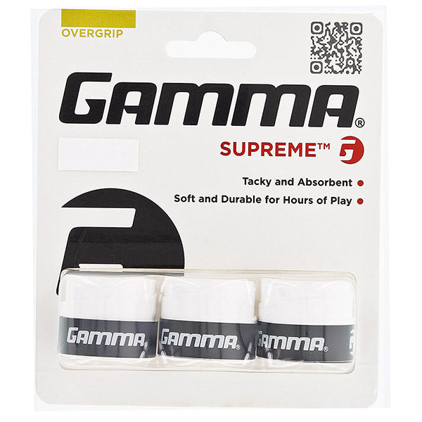 Gamma Supreme Overgrip (3x) (black) - Wht / Os