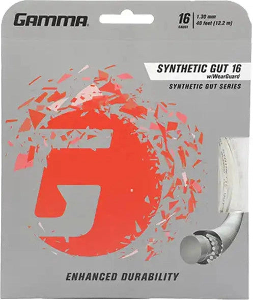Gamma Synthetic Gut W/wearguard 16g Tennis String - White