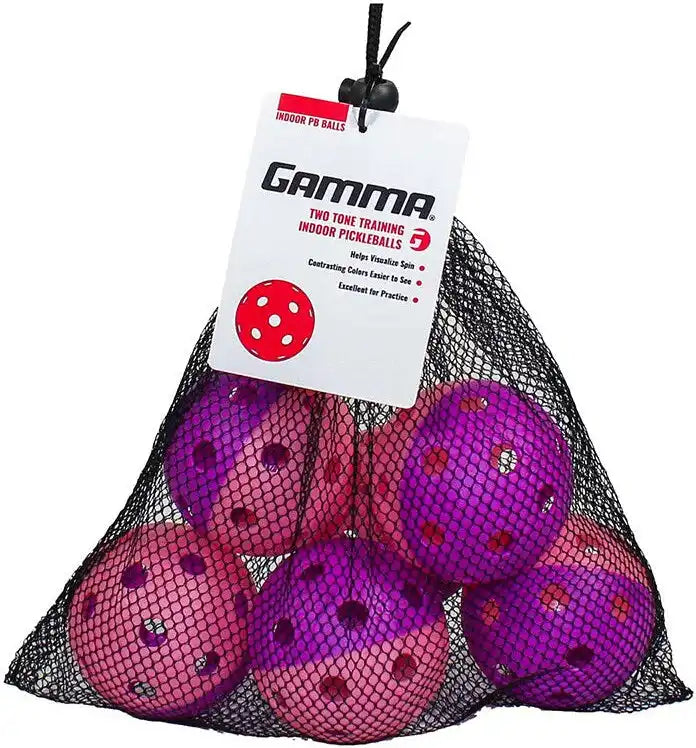 Gamma Two Tone Indoor Training Pickleballs 6x - Purple