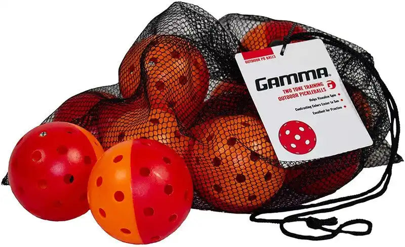 Gamma Two Tone Outdoor Training Pickleballs 12x - Red