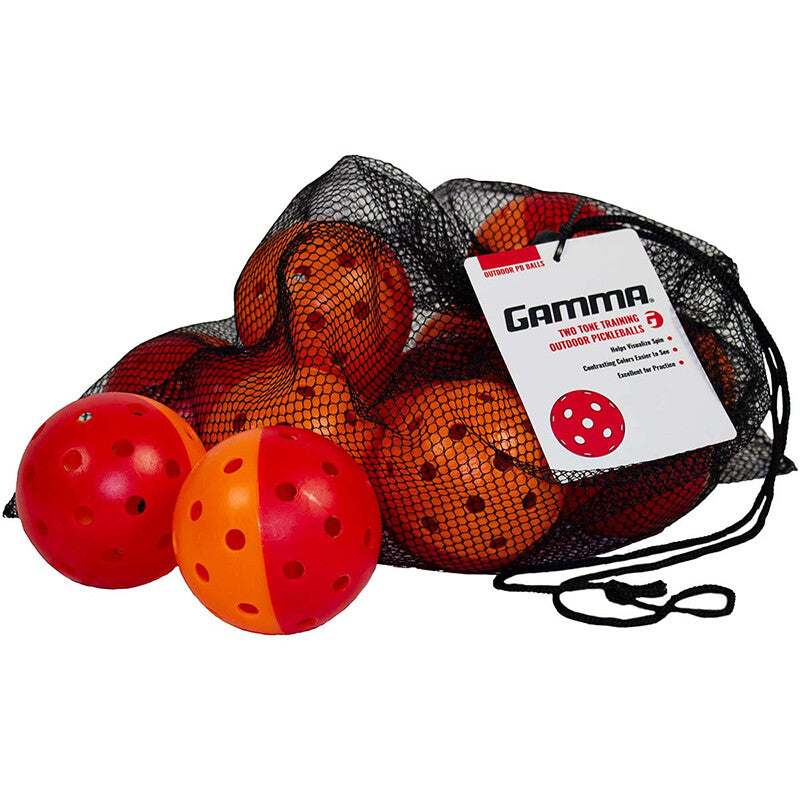 Gamma Two Tone Outdoor Training Pickleballs 12x - Red - HIT a Double