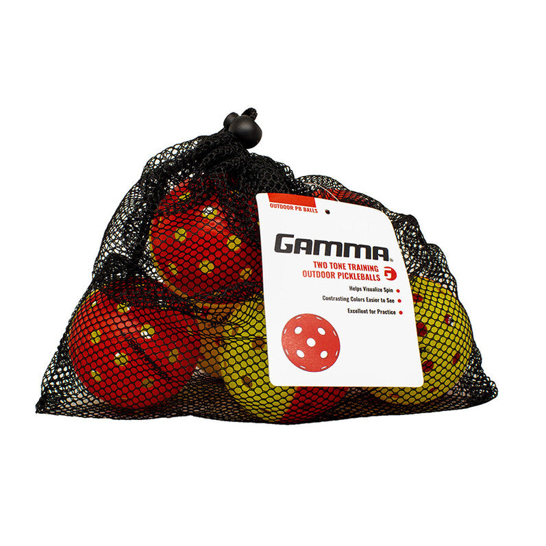 Gamma Two Tone Outdoor Training Pickleballs (12x) - Yellow