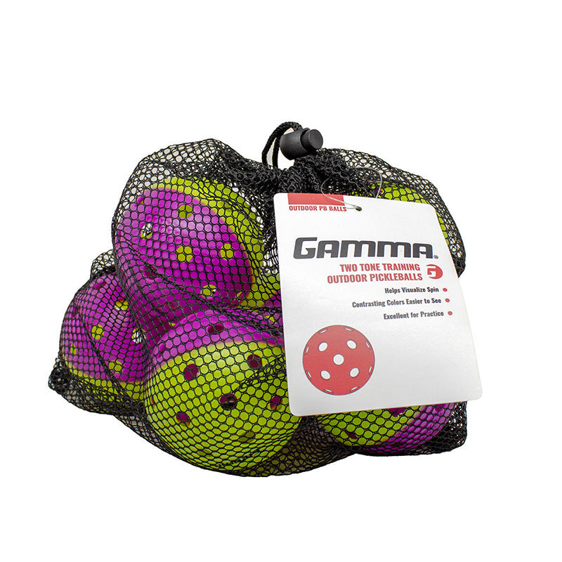 Gamma Two Tone Outdoor Training Pickleballs (6x) - Pur / Os
