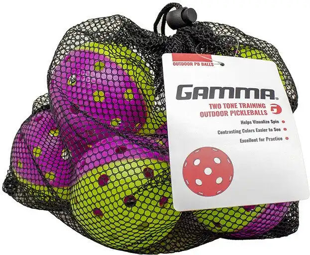 Gamma Two Tone Outdoor Training Pickleballs 6x - Purple