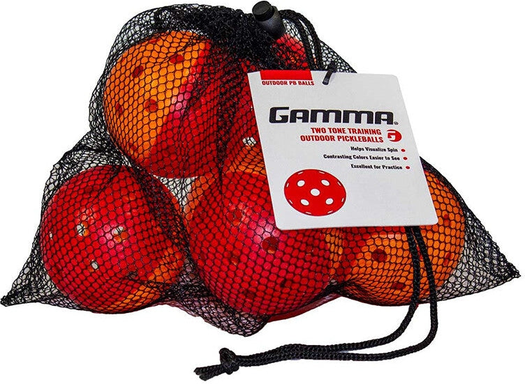 Gamma Two Tone Outdoor Training Pickleballs (6x) - Red