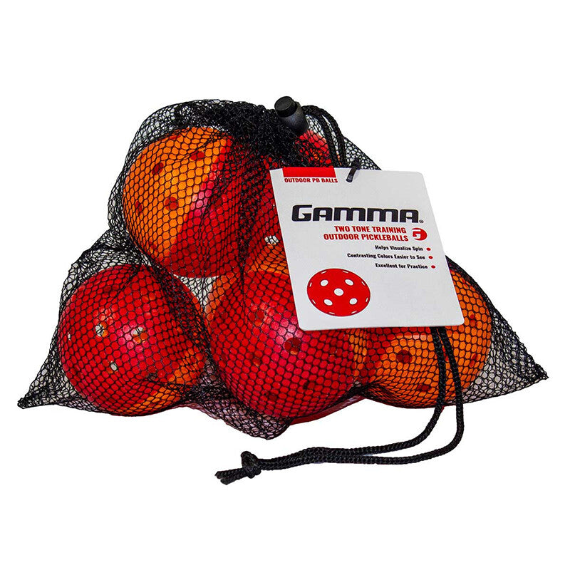 Gamma Two Tone Outdoor Training Pickleballs 6x - Red - HIT a Double