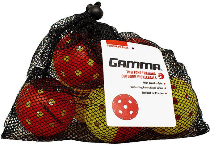 Gamma Two Tone Outdoor Training Pickleballs (6x) - Yellow