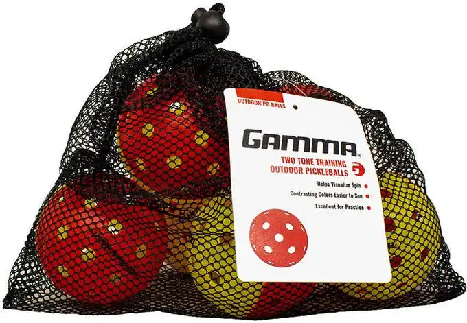 Gamma Two Tone Outdoor Training Pickleballs 6x - Yellow
