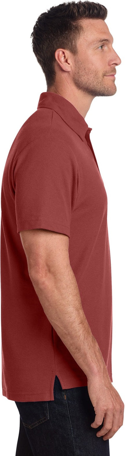 Garnet Port Authority C-FREE Cotton Blend Pique Pocket Polo K868