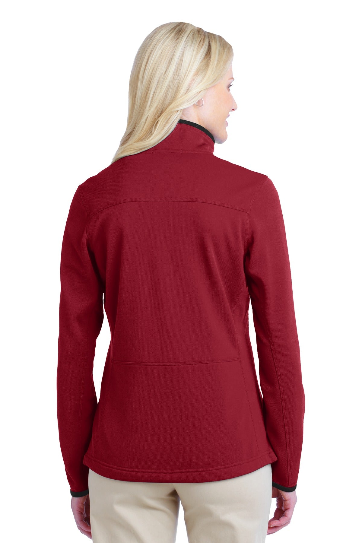 Garnet Red Port Authority Women's Pique Fleece Jacket. L222