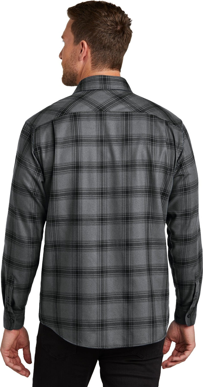 G/BkOpnPld Port Authority Plaid Flannel Shirt. W668