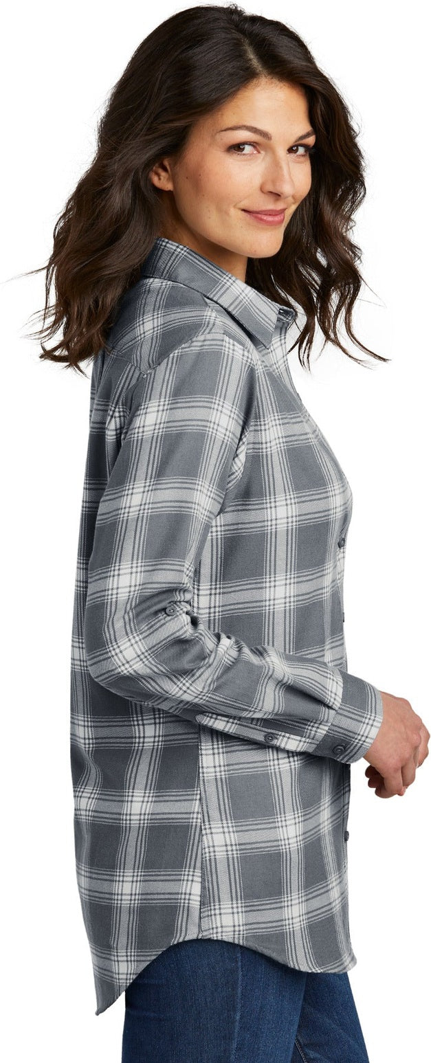 G/CrOpnPld Port Authority Women's Plaid Flannel Tunic . LW668