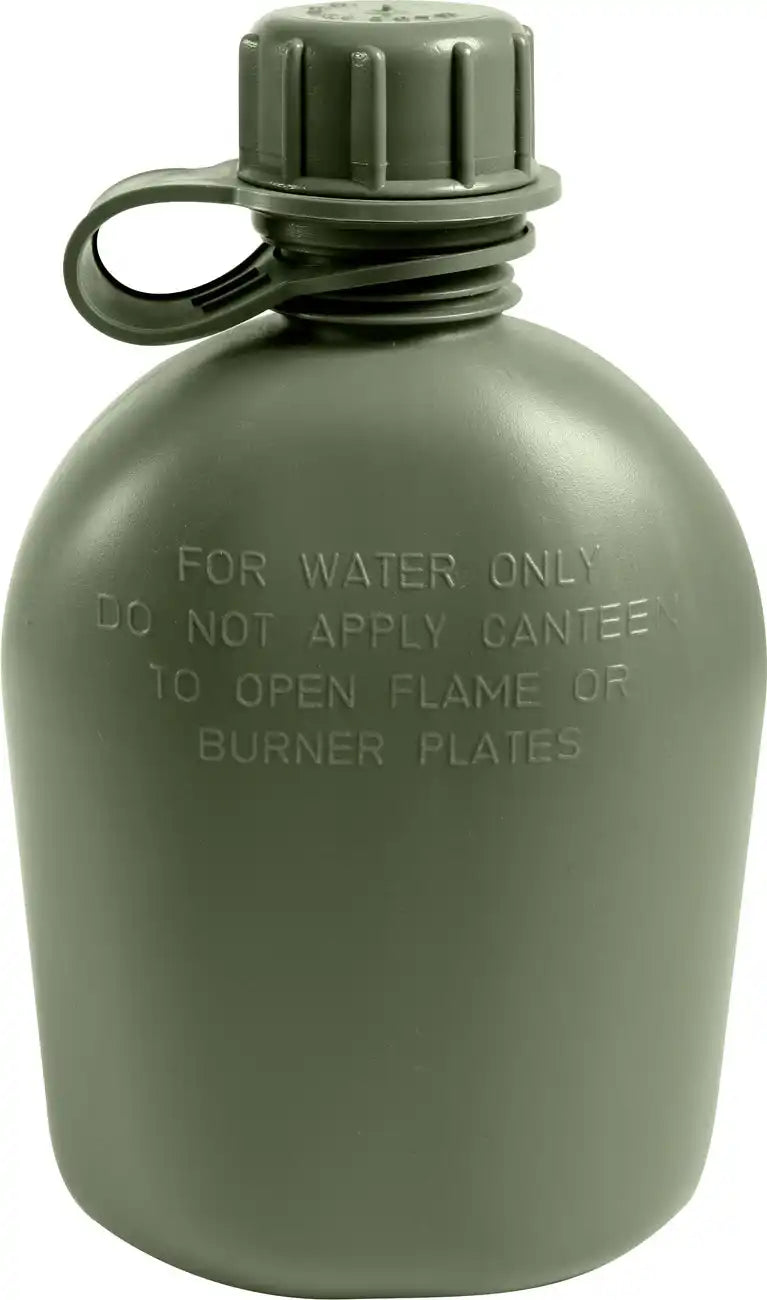 Genuine G.i. 3 Piece 1 Quart Plastic Canteen Coyote Brown