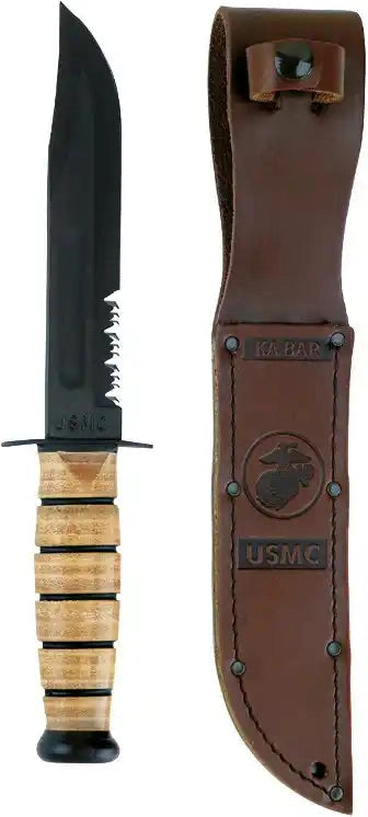 Genuine Ka Bar Usmc Combo Edge Fighting Knife