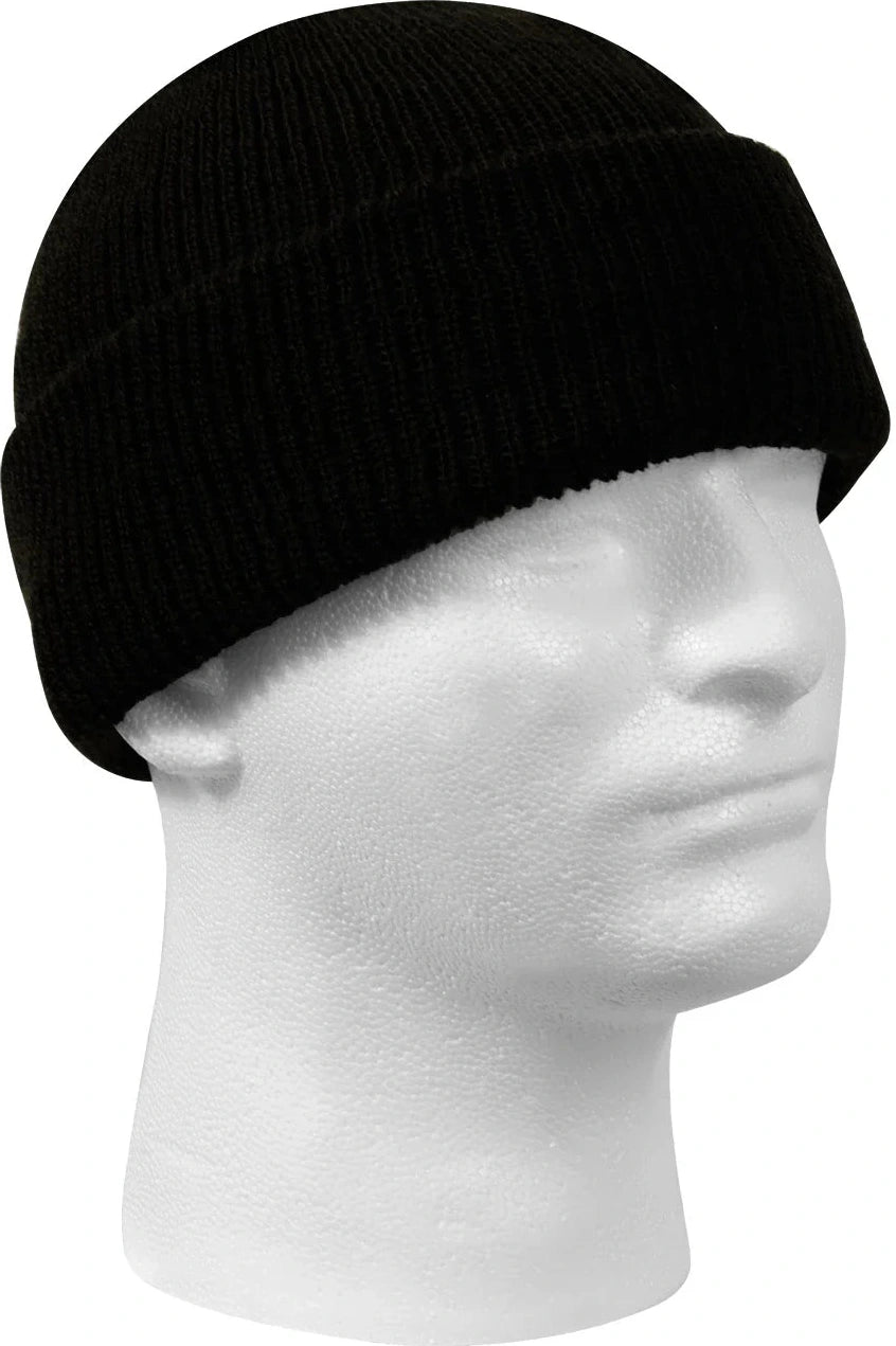 Genuine Wool Watch Cap - Black