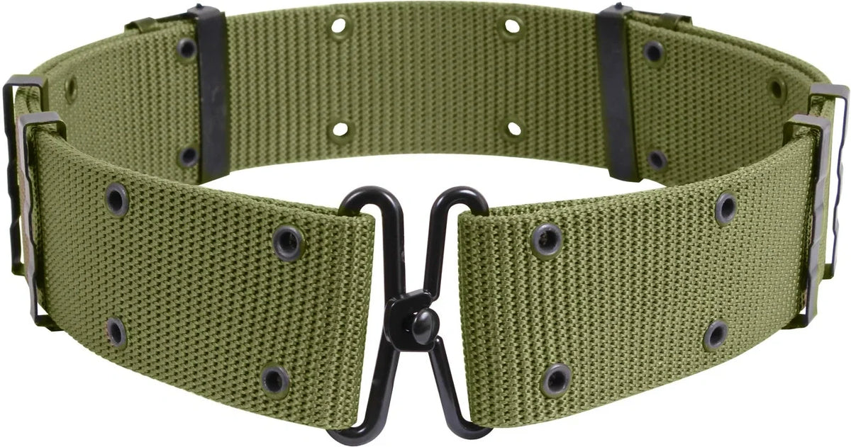 Gi Style Pistol Belt with Metal Buckles - Olive Drab