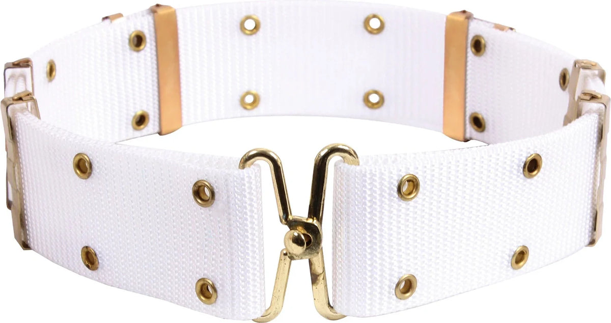 Gi Style Pistol Belt with Metal Buckles - White