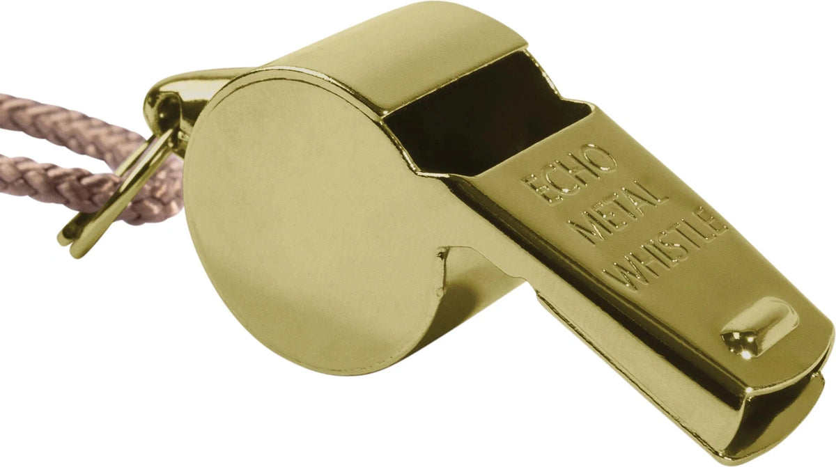 Gi Style Police Whistle - Brass