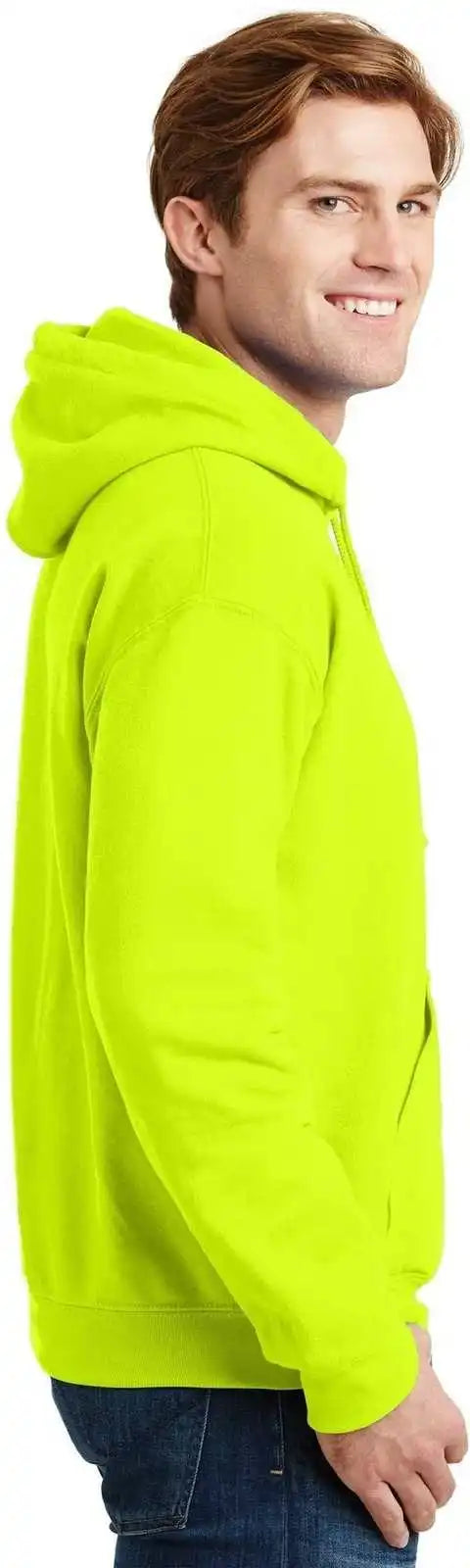 Gildan 12500 Dryblend Pullover Hooded Sweatshirt Safety Green