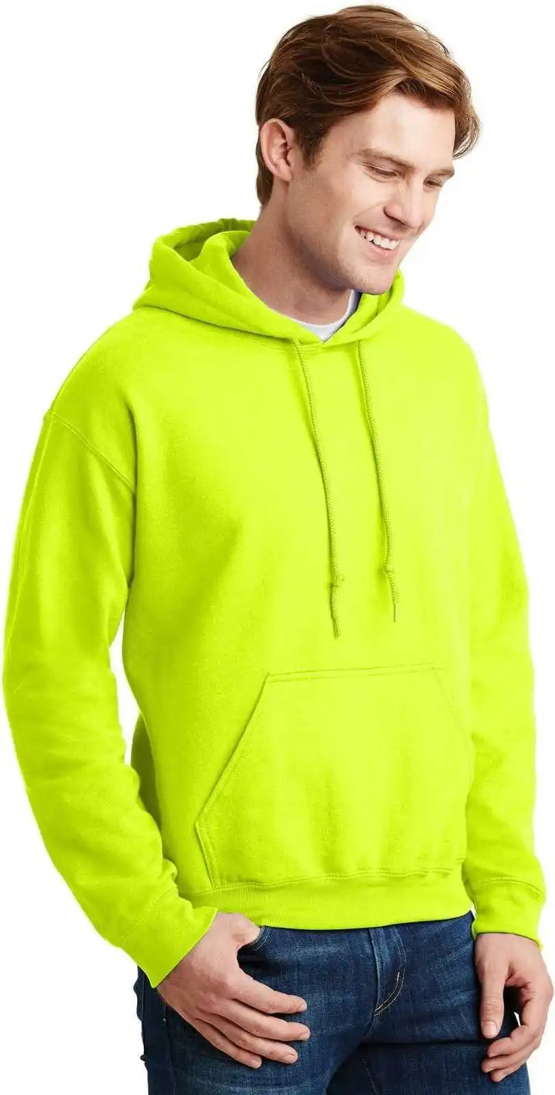 Gildan 12500 Dryblend Pullover Hooded Sweatshirt Safety Green