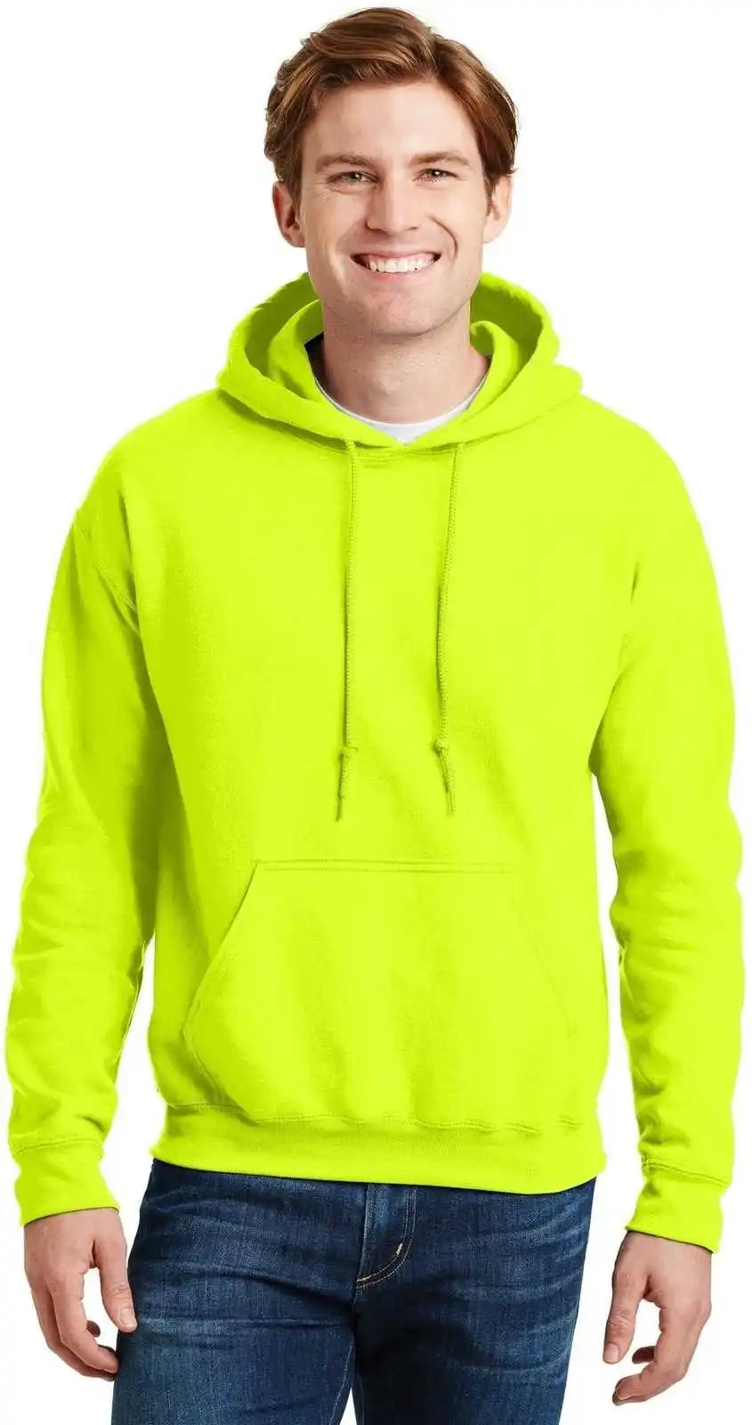 Gildan 12500 Dryblend Pullover Hooded Sweatshirt Safety Green