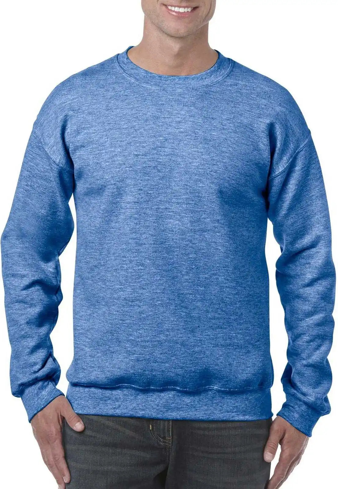 Gildan 18000 Heavy Blend Crewneck Sweatshirt Heather Sport Royal