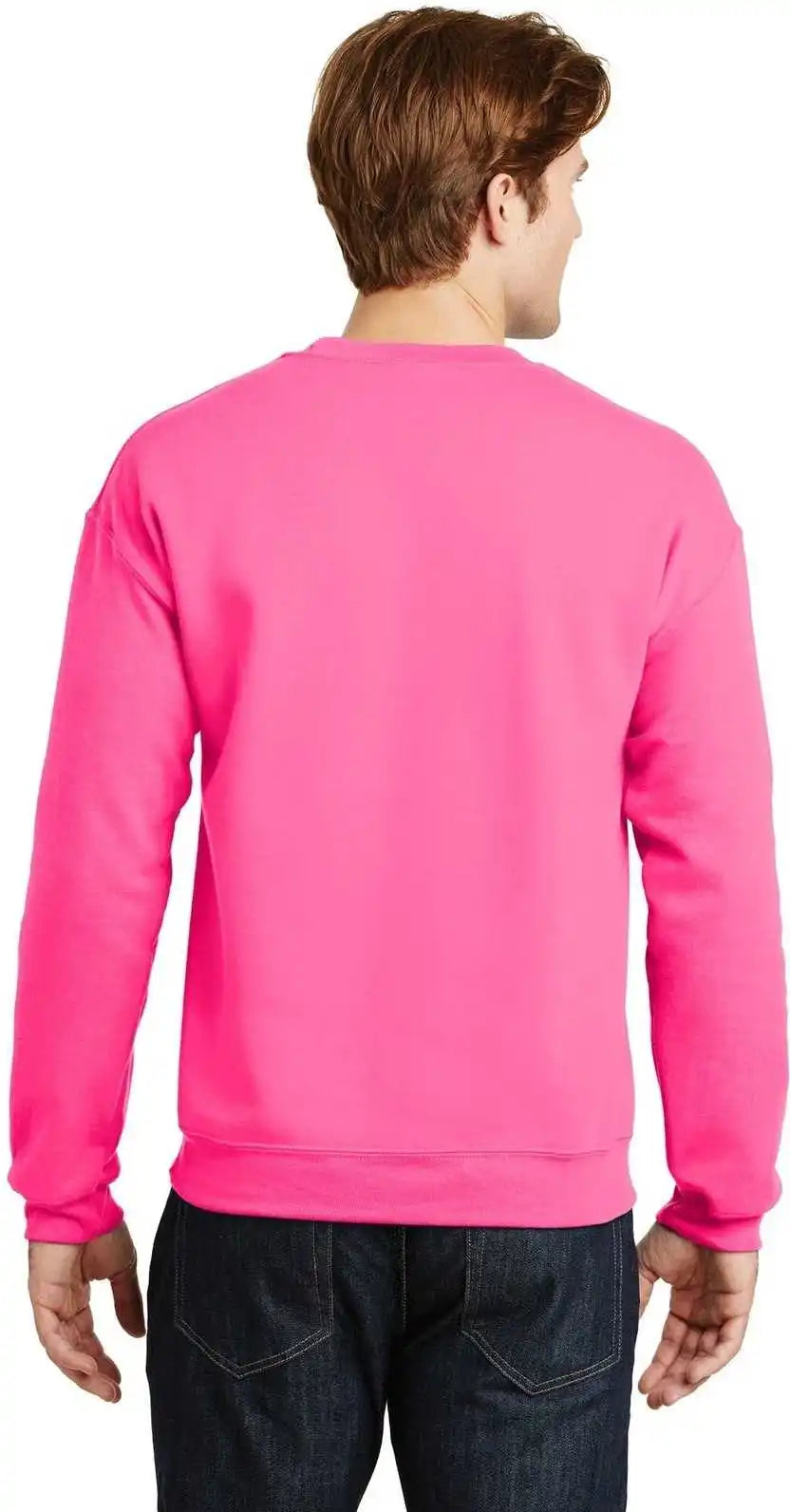 Gildan 18000 Heavy Blend Crewneck Sweatshirt Safety Pink