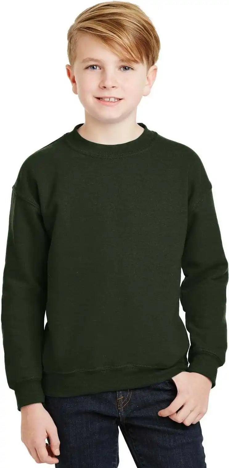 Gildan 18000b Youth Heavy Blend Crewneck Sweatshirt Forest