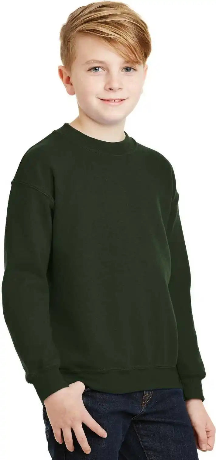 Gildan 18000b Youth Heavy Blend Crewneck Sweatshirt Forest