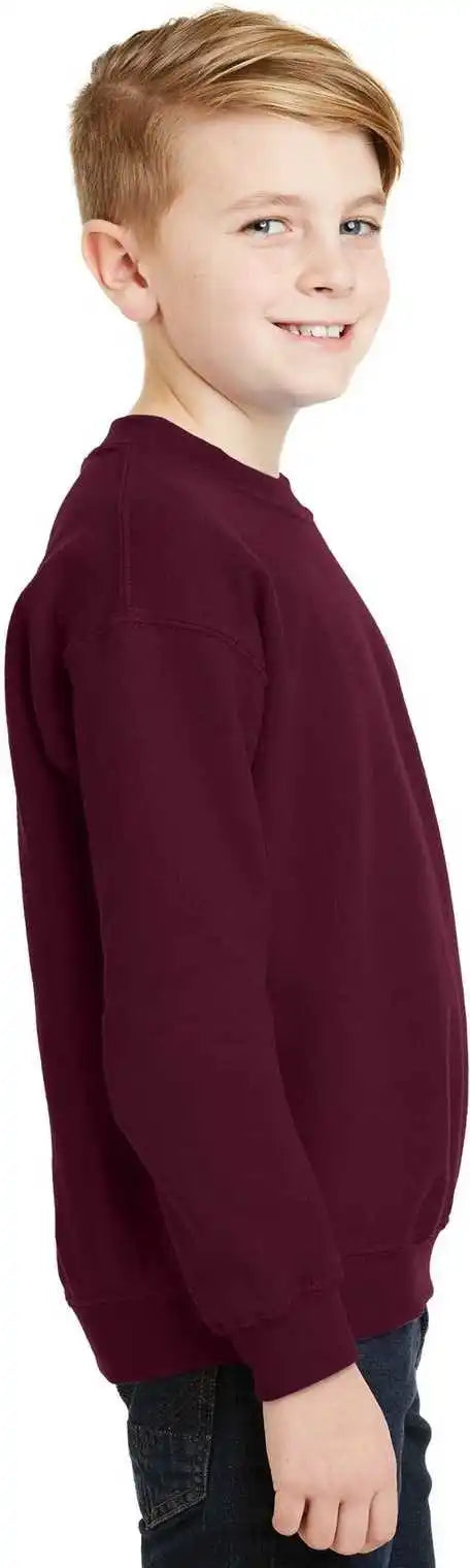 Gildan 18000b Youth Heavy Blend Crewneck Sweatshirt Maroon