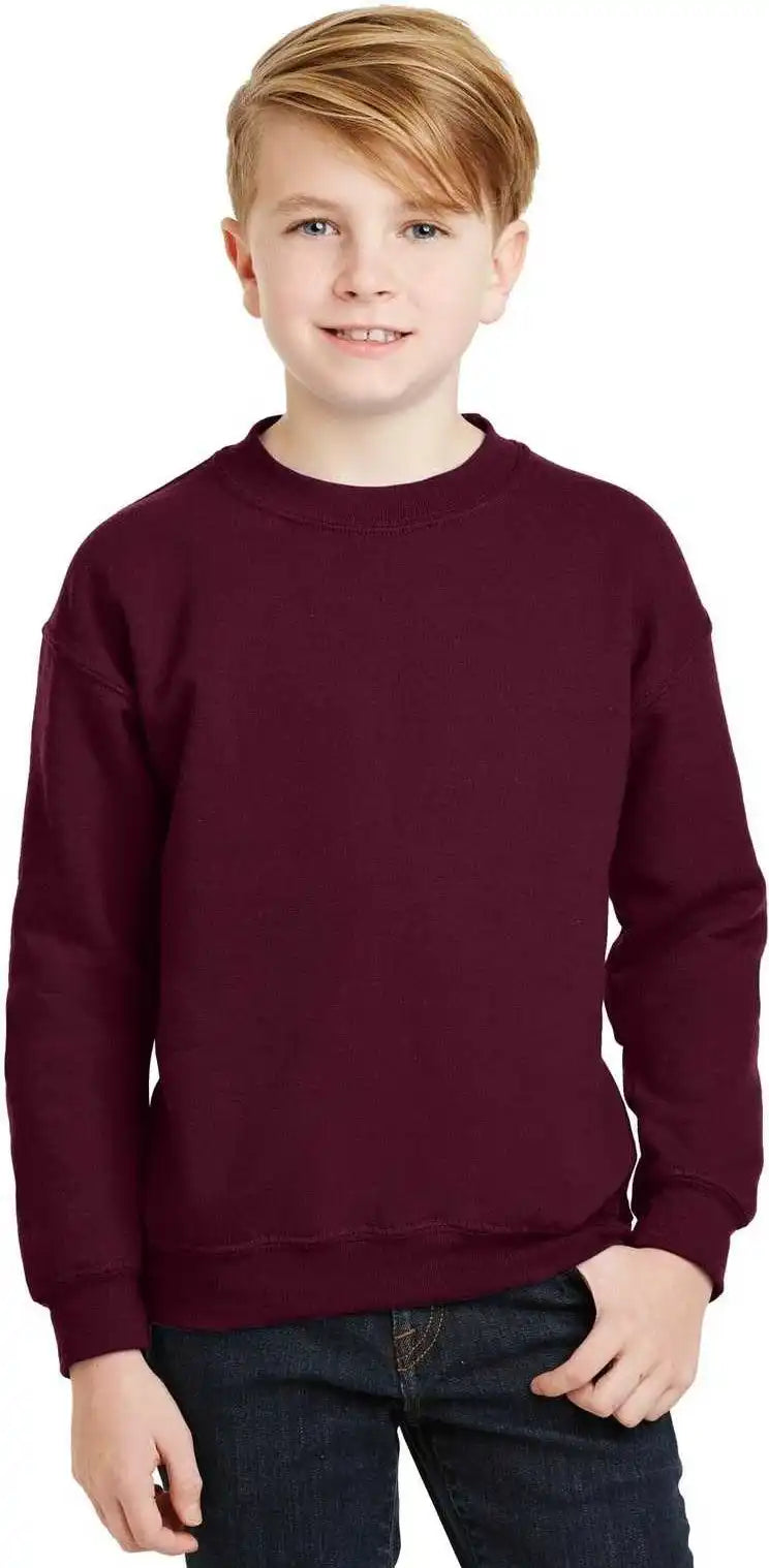 Gildan 18000b Youth Heavy Blend Crewneck Sweatshirt Maroon