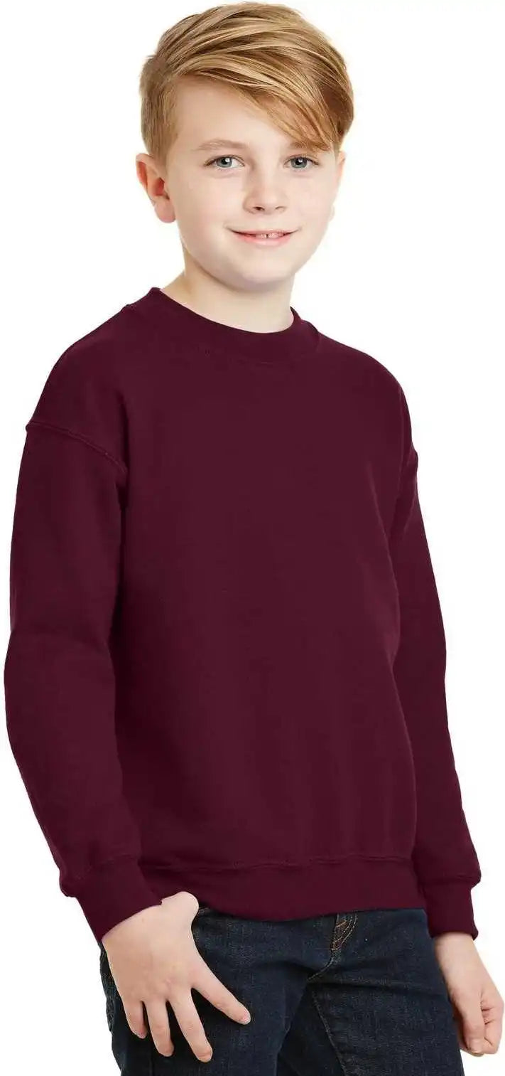 Gildan 18000b Youth Heavy Blend Crewneck Sweatshirt Maroon